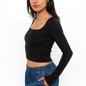 43027 - Baby Rib Long Sleeve Square Neck Tee