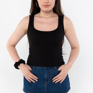 43055 - Baby Rib Square Neck Tank Top