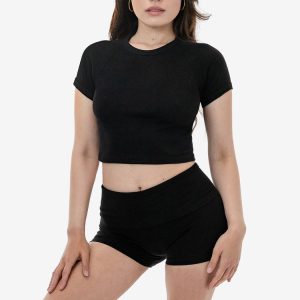 43077 - Baby Rib Short Sleeve Cropped Raglan