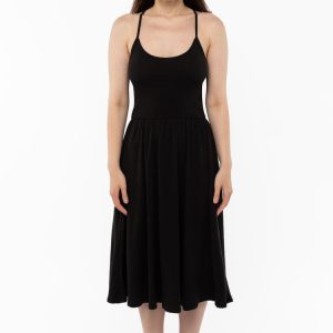 43208X - Baby Rib Cross Back Summer Midi Dress