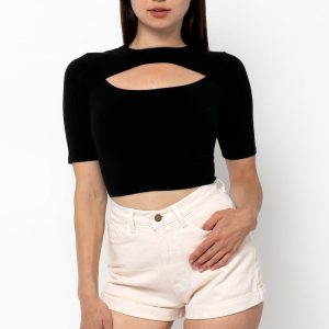 83071GD - Cut Out Crop Top