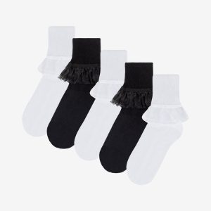AKLSOCK-L5 - 5-Pack Girly Lace Ankle Sock