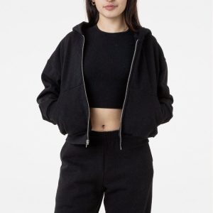 HF16 - Heavy Fleece Cropped Zip-Up Hoodie (Piece Dye)