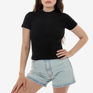 14R309 - 14/1 Rib Mock Neck Top