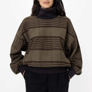 RCF01 - Flannel Turtleneck Sweater with Heavy Cotton Rib