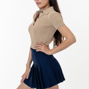 RFK46GD - Cotton Short Sleeve Cropped Polo Sweater