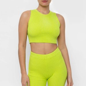 RFK50 - Ultra Heavy Knit Ribbed Crop Top