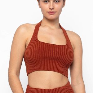 RFK51 - Ultra Heavy Knit Ribbed Halter Top