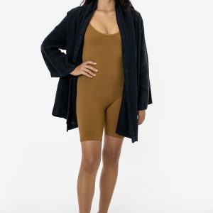 RLINBURGD - Linen Burlap Tie Front Cardigan