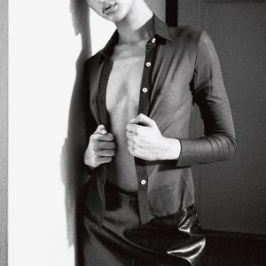 RNS745 - Micro Mesh Long Sleeve Button Up