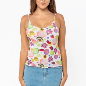 RPL3011P-X - Printed Poly Spandex Tear Drop Tank Top