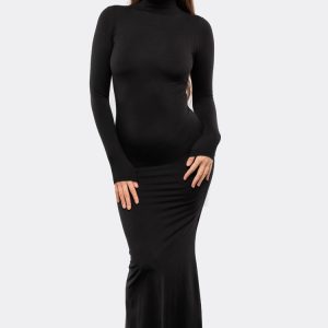 RSNJ102 - UPF40 Performance Jersey Mock Neck Maxi Dress