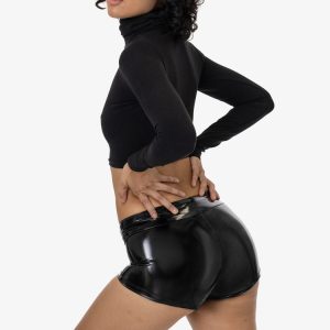RSV330 - Stretch Vinyl Mini Shorts