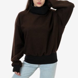 RWHR313 - Wool Turtleneck Sweater with Heavy Cotton Rib