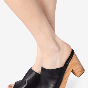 WOODSNDL05 - Leather Platform Mule