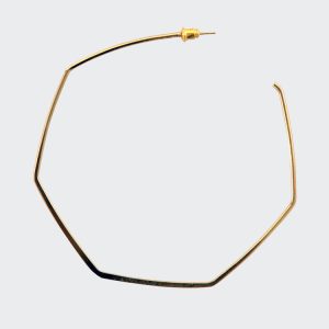 JWL318 - Hexagon Post Hoop Earrings
