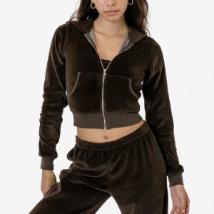 VLR310GD - Garment Dye Velour Mid-Length Zip-Up Hoodie
