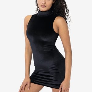 VVT3673 - Velvet Sleeveless Turtleneck Mini Dress