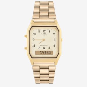 WCHAMSIO - Men's Casio Classic Gold Watch
