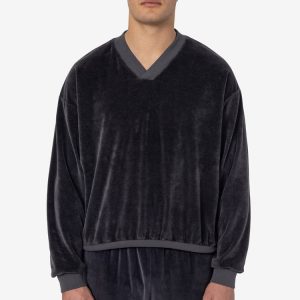 VLR56GD - Garment Dye Velour V-neck Sweatshirt
