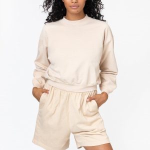 MWT06GD - Garment Dyed Cropped Mock Neck French Terry Pullover