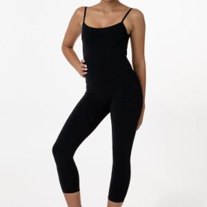 83026GD - Garment Dye Cropped Spaghetti Unitard