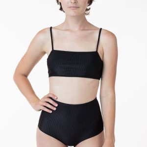RRS075 - The Ribbed Minimalist Crop Swim Top