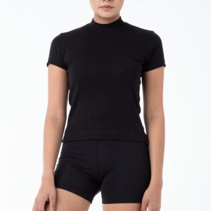 R4309 - Mockneck Cap Sleeve Baby Tee