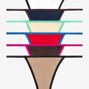 43013SET - Contrast Baby Rib Thong 7-Pack
