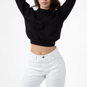 1804GD - Long Sleeve Garment Dye Cropped Mockneck