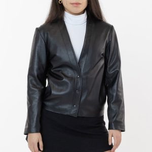 RLH3000 - Leather Collarless Blazer