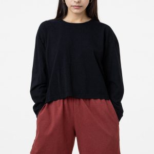 1839GD - Long Sleeve Garment Dye Cropped T-Shirt