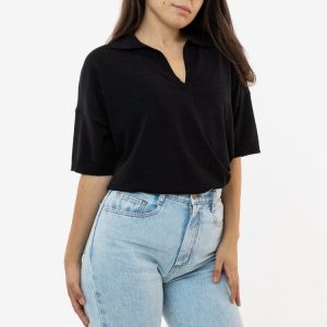 RFK371 - Viscose Nylon Oversized Knit Polo