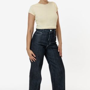 RDNW09 - Raw Dark Indigo High Waisted Wide Leg Denim Jean