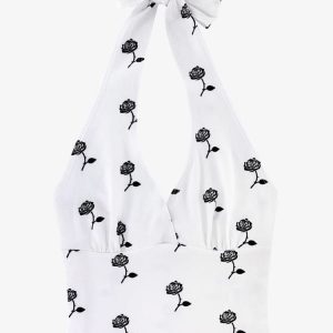 8375P - Printed Cotton Spandex Halter Top