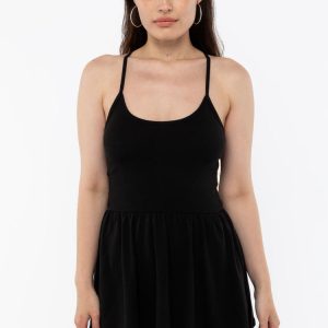 43206X - Baby Rib Cross Back Summer Mini Dress